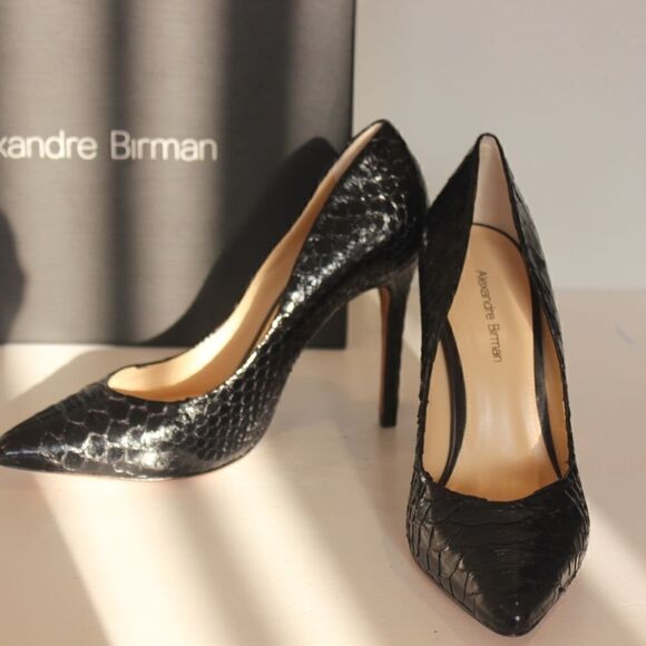 NEW Alexandre Birman fechado Salto Alto Black Heels - Picture 10 of 11